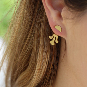 Distinctive 14k Gold Plated Geometric Ear Jackets for Women - Mother's Day Gift